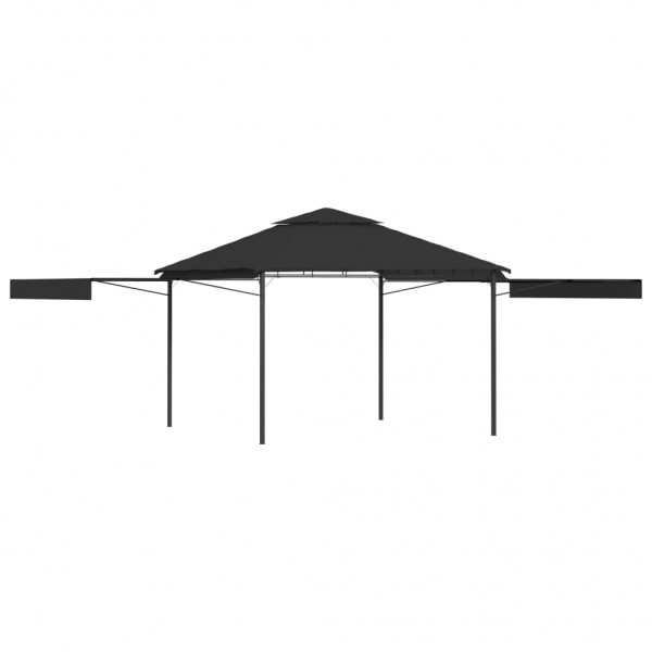 Cenador con tejado doble extensible antracita 3x3x2.75m 180g/m² D