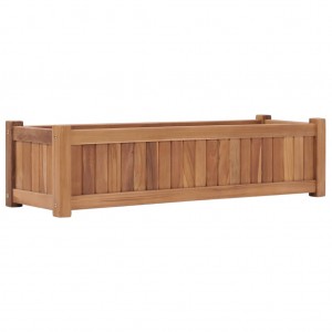 Arriate de madera maciza de teca 100x30x25 cm D