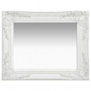 Espelho de parede de estilo barroco branco 50x40 cm D