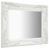 Espelho de parede estilo barroco 50x40 cm branco 3