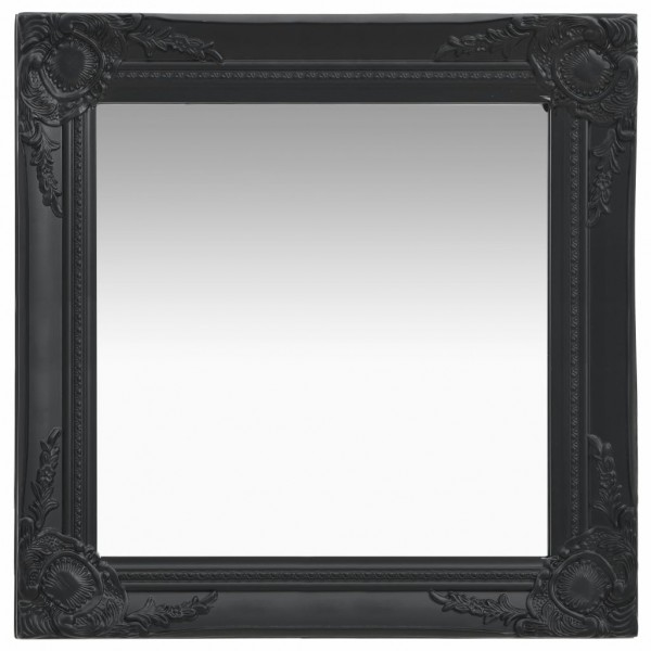 Espelho de parede estilo barroco preto 50x50 cm D