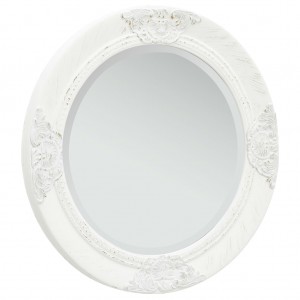 Espejo de pared estilo barroco blanco 50 cm D