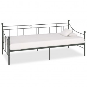 Estructura de cama de metal gris 90x200 cm D