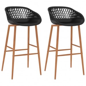 Taburetes de cocina 2 unidades negro D