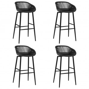 Taburetes de cocina 4 unidades negro D