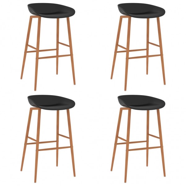 Taburetes de cocina 4 unidades negro Taburetes de cocina 4 unidades negro D