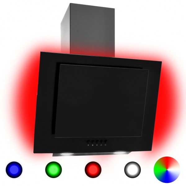 Campana extractora RGB de LED acero inox. vidrio templado 60cm D