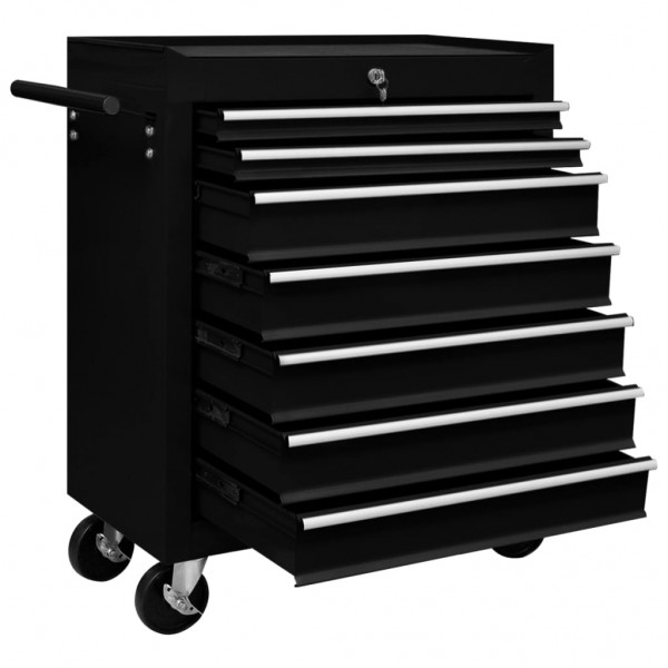 Carrito caja de herramientas 7 cajones negro M 3