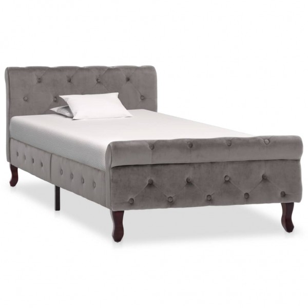 Estructura de cama de terciopelo gris 90x200 cm D