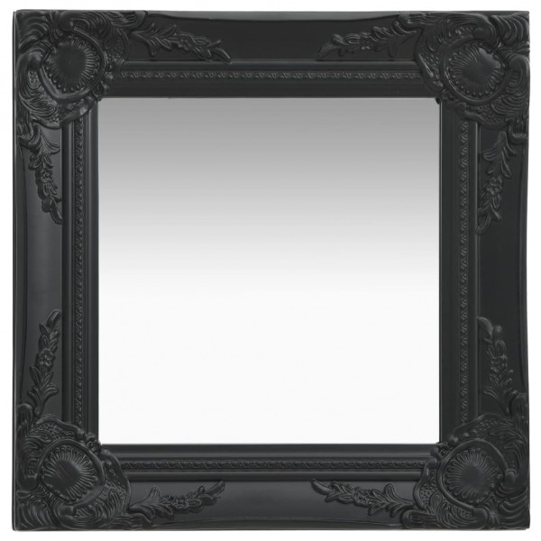 Espelho de parede estilo barroco preto 40x40 cm D