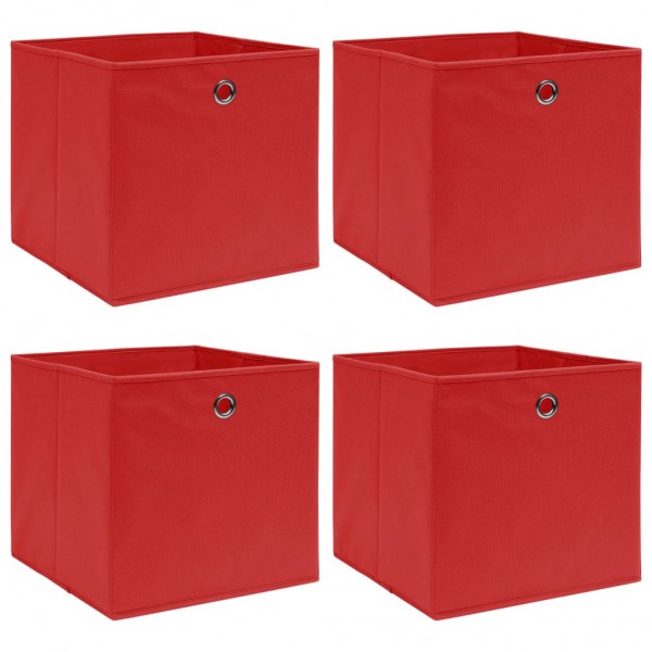 Cajas de almacenaje 4 uds tela rojo 32x32x32 cm D