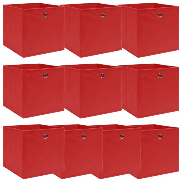 Caixas de armazenamento 10 x tela vermelha 32x32x32 cm D