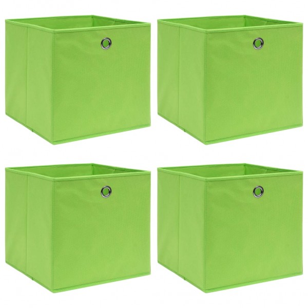 Cajas de almacenaje 4 unidades tela verde 32x32x32 cm