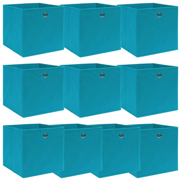 Caixas de armazenamento 10 uvas de tecido azul azul 32x32x32 cm D