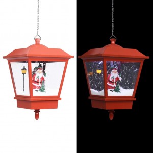Lámpara colgante de Navidad con LED y Santa Rojo 27x27x45 cm D