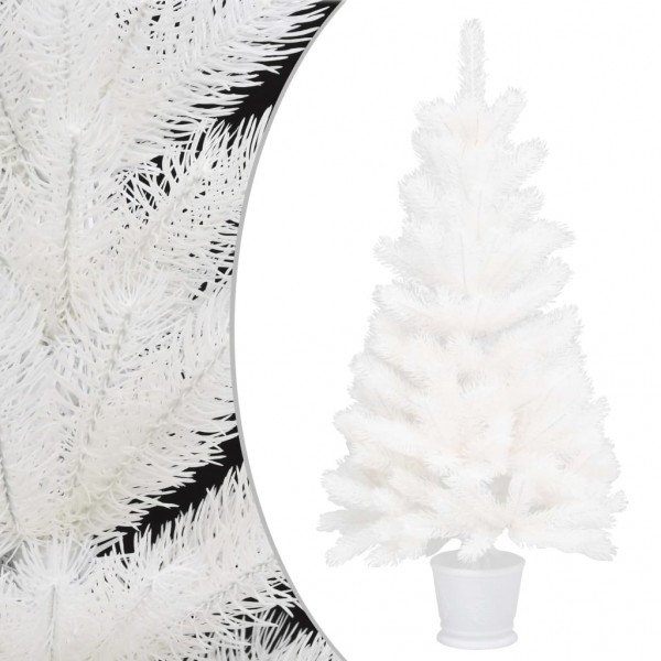 Árbol artificial de Navidad con hojas realistas blanco 65 cm Árbol artificial de Navidad con hojas realistas blanco 65 cm D