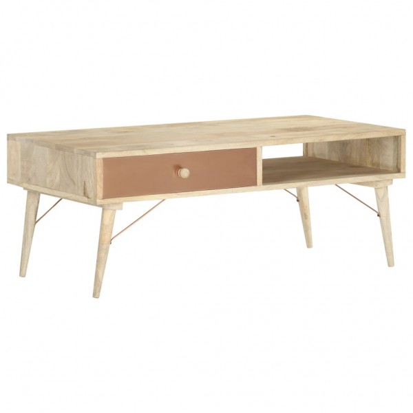 Mesa de centro de madera maciza de mango 118x57x45 cm D