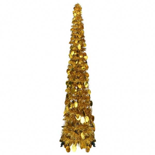 Árbol de Navidad artificial emergente PET dorado 120 cm D