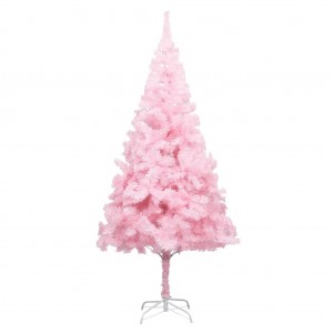 Árvore de Natal artificial com suporte PVC rosa 210 cm D