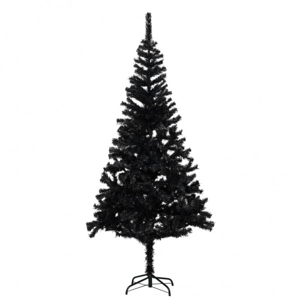 Árbol de Navidad artificial con soporte PVC negro 210 cm D