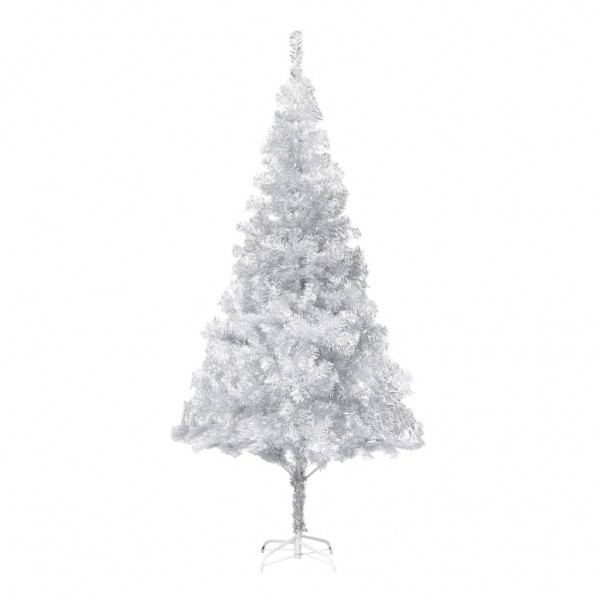 Árbol de Navidad artificial con soporte plateado PET 180 cm D