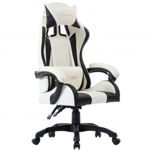 Silla gaming de cuero sintético negro D