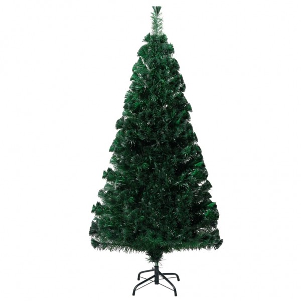 Árbol de Navidad artificial y soporte verde fibra óptica 120 cm D