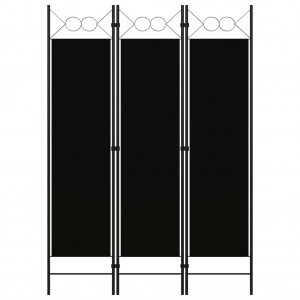 Biombo divisor de 3 paneles negro 120x180 cm D