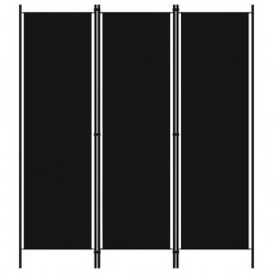Biombo divisor de 3 paneles negro 150x180 cm D