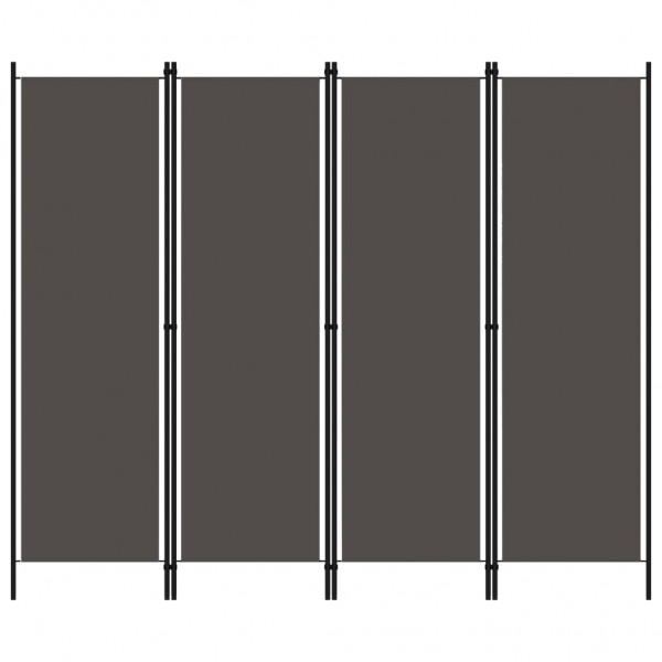 Biombo divisor de 4 painéis cinza-antracita 200x180 cm D