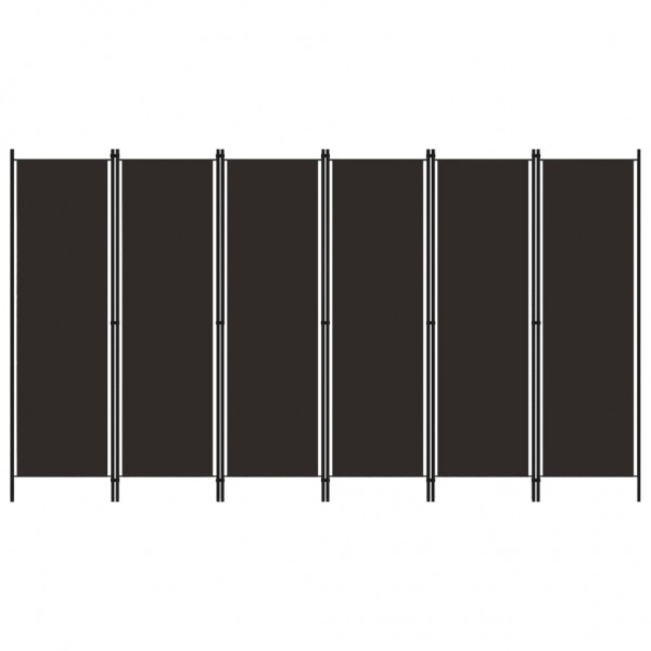 Biombo divisor de 6 painéis marrom 300x180 cm D