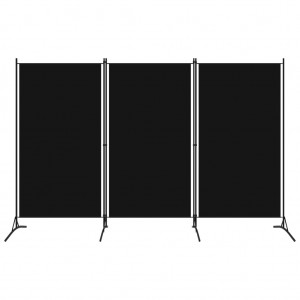 Biombo divisor de 3 paneles negro 260x180 cm D