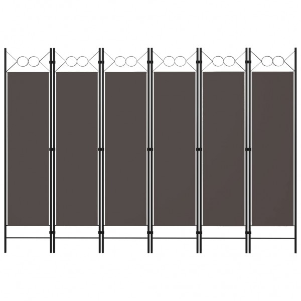 Biombo divisor de 6 paneles gris antracita 240x180 cm D