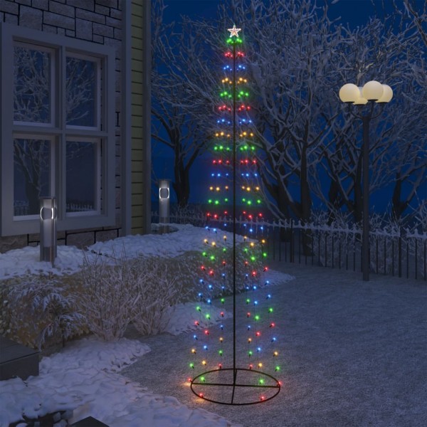 Árbol de Navidad forma de cono 136 LED de colores 70x240 cm D