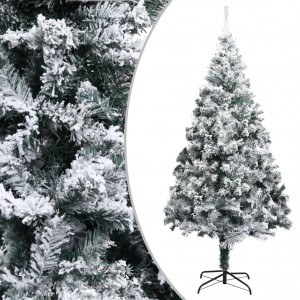 Árvore de Natal artificial verde com neve 210 cm D