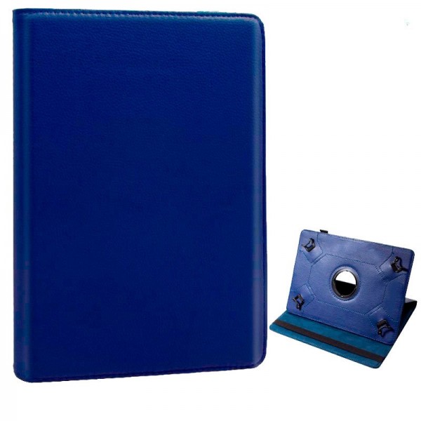 Funda Ebook Tablet 10 pulgadas Polipiel Giratoria Azul D