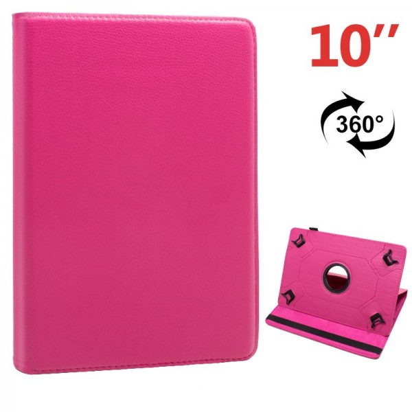 Funda Ebook Tablet 10 pulgadas Polipiel Giratoria Rosa D