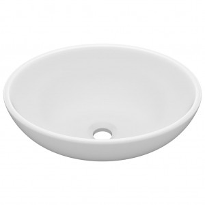 Lavabo de lujo ovalado cerámica blanco mate 40x33 cm D