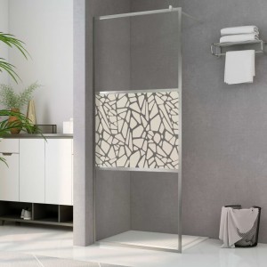 Mampara de ducha accesible vidrio ESG diseño piedras 115x195 cm D