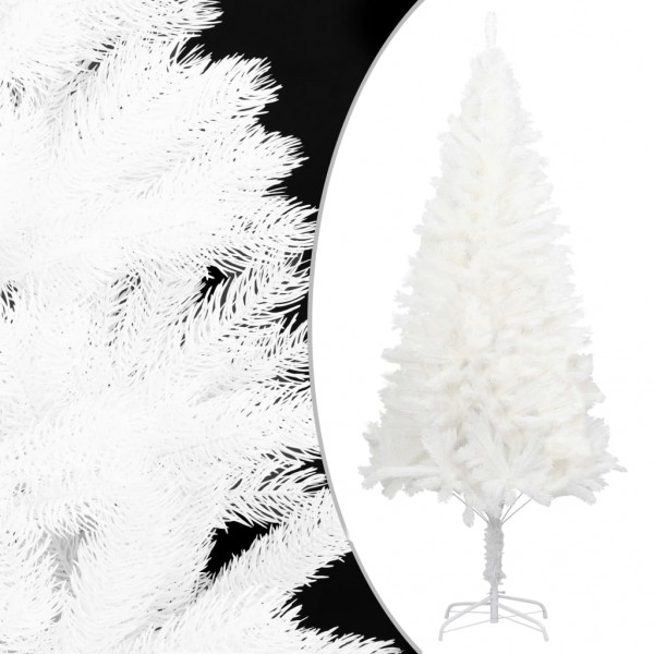 Árbol artificial de Navidad con hojas realistas blanco 150 cm D