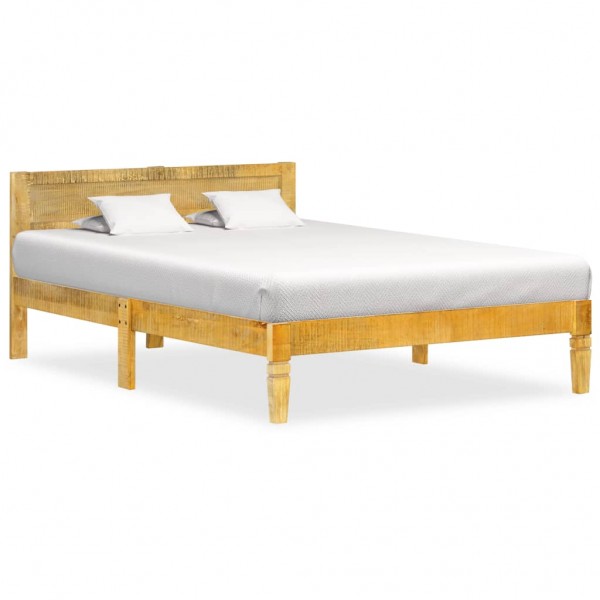 Estructura de cama de madera de mango maciza 120 cm D