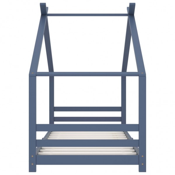 Estructura de cama infantil madera maciza pino gris 90x200 cm M 3