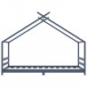 Estructura de cama infantil madera maciza pino gris 90x200 cm 4