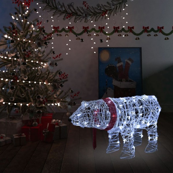 Urso de Natal decorativo com 45 LEDs acrílico 71x20x38 cm D