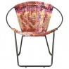 Silla circular chindi de tela multicolor 2