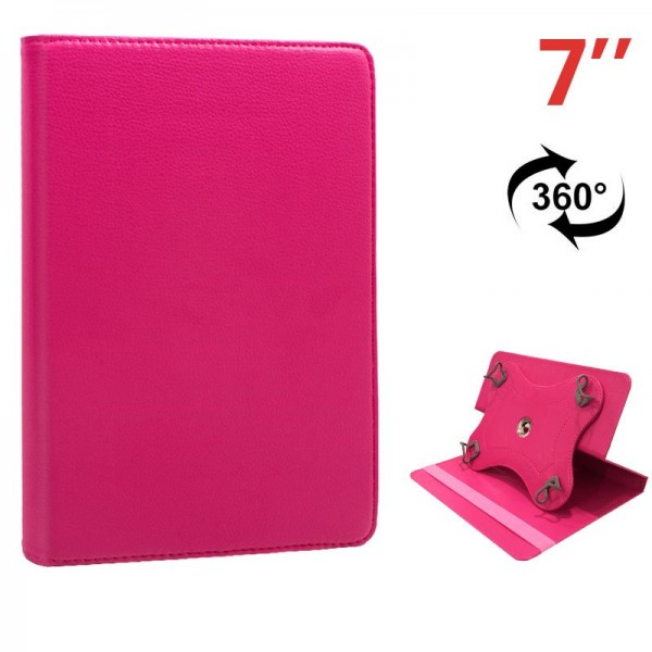 Funda COOL Ebook / Tablet 7 pulg Polipiel Rosa Giratoria D