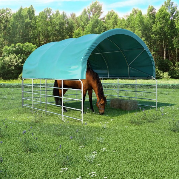 Tenda de gado PVC verde 3,7x3,7 m D