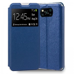 Funda COOL Flip Cover para Xiaomi Pocophone X3 / X3 Pro Liso Azul D