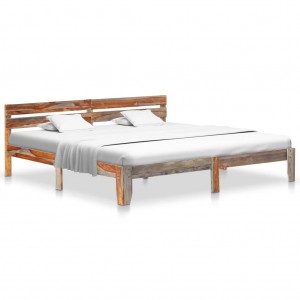 Estructura de cama de madera maciza de sheesham 200x200 cm D