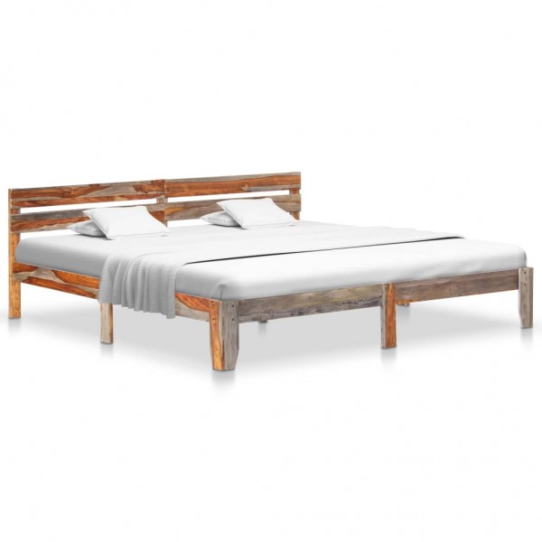Estrutura de cama de madeira maciça de sheesham 200x200 cm D